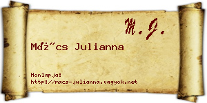 Mács Julianna névjegykártya