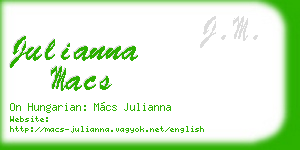 julianna macs business card